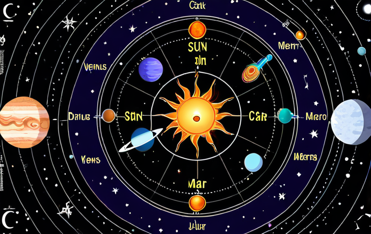 **

A vibrant, swirling natal chart with planetary symbols (Sun, Moon, Mercury, Venus, Mars, Jupiter, Saturn) highlighted against a backdrop of constellations. The chart should emphasize the interplay of the planets and zodiac signs, creating a sense of cosmic dance. Include a subtle glow emanating from each planet, signifying its unique energy. Style: Digital art, astrological, ethereal, vibrant.

**